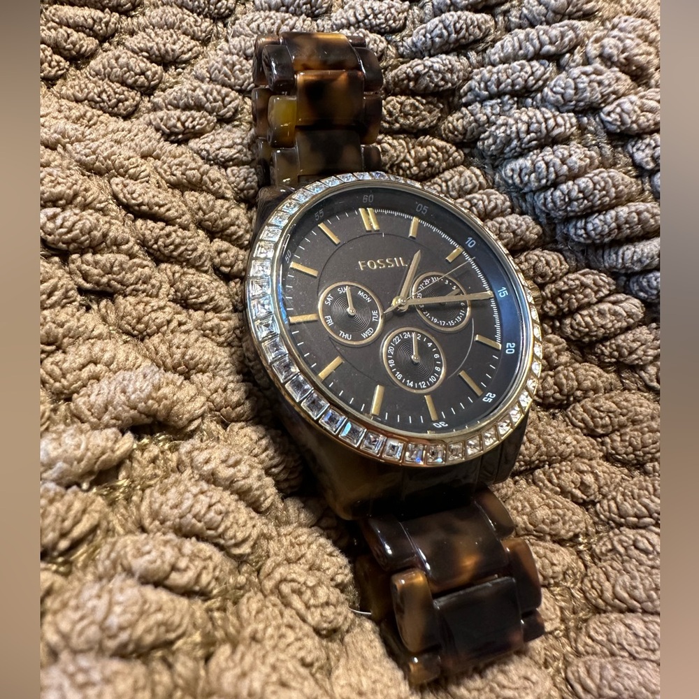 Fossil tortoise shell watch